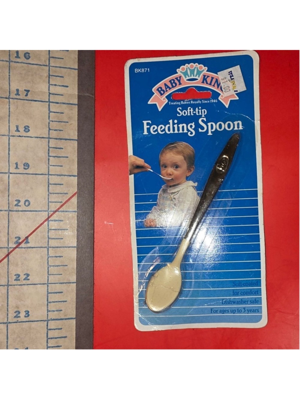 Vintage Baby King Rubber Coated Feeding Spoon
